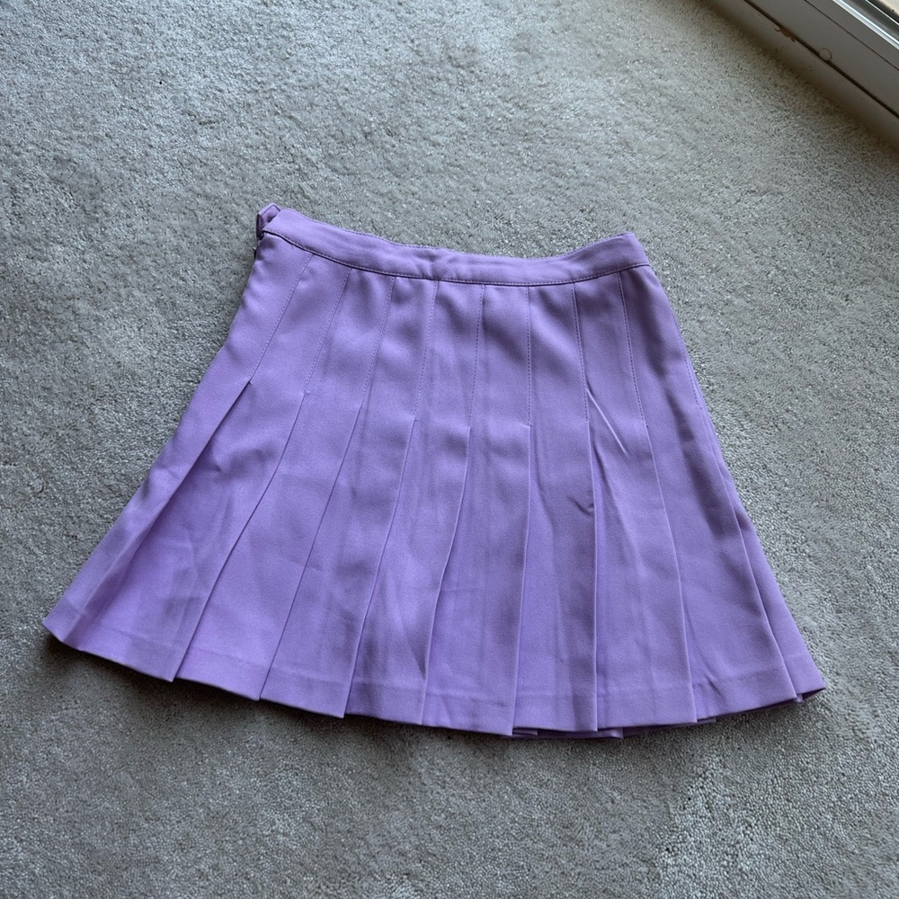 american apparel purple pleated skirt y2k